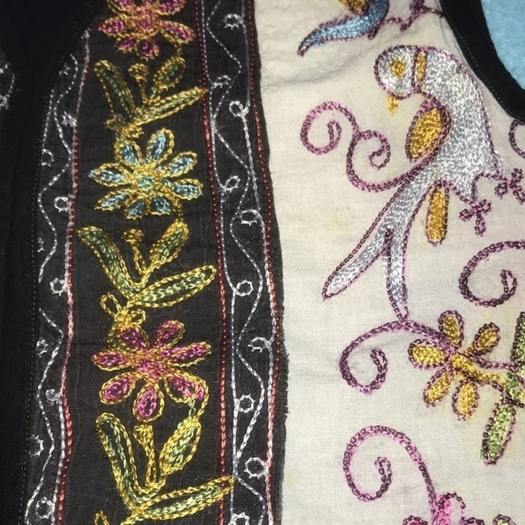 CHEROKEE vintage unique embroidered vest floral birds teacher boho NEW size M - Picture 3 of 7